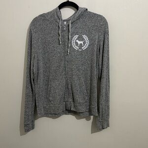 Victoria’s Secret PINK M Logo Glitter Zip Up Hoodie Lightweight Super Soft